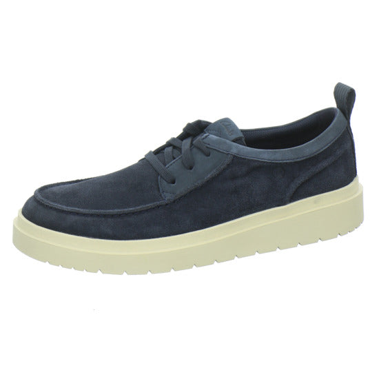Clarks Polden Moc Schnürhalbschuhe Dunkelblau - 360° Ansicht