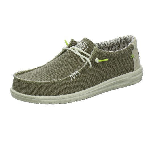 Hey Dude Wally Braided Schnürhalbschuhe oliv - 360° Ansicht