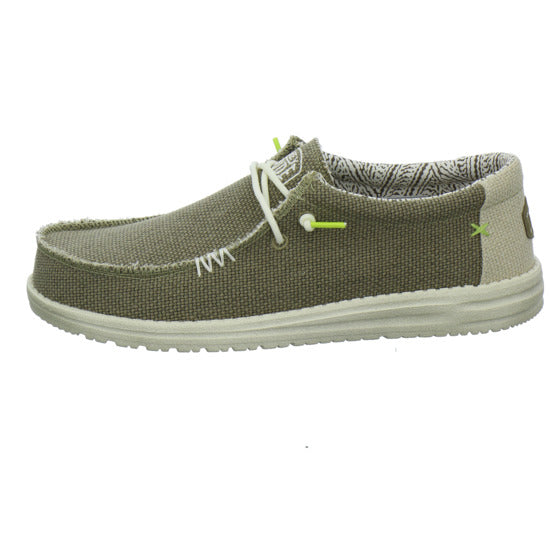 Hey Dude Wally Braided Schnürhalbschuhe oliv - 360° Ansicht