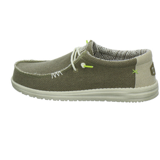 Hey Dude Wally Braided Schnürhalbschuhe oliv - 360° Ansicht