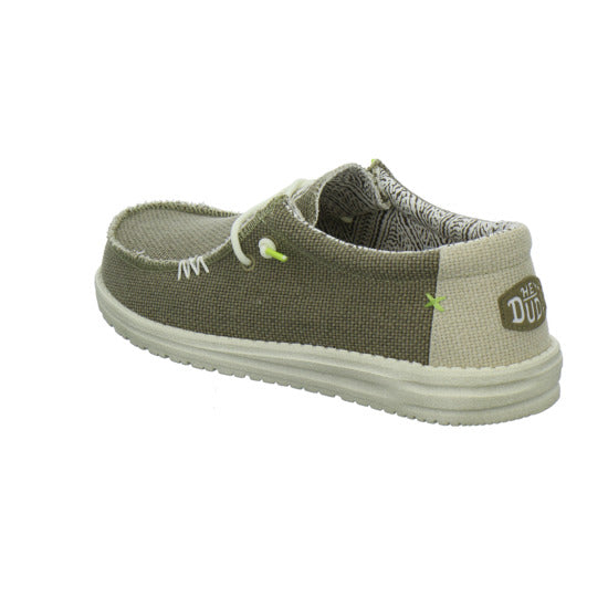Hey Dude Wally Braided Schnürhalbschuhe oliv - 360° Ansicht