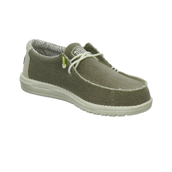 Hey Dude Wally Braided Schnürhalbschuhe oliv - 360° Ansicht