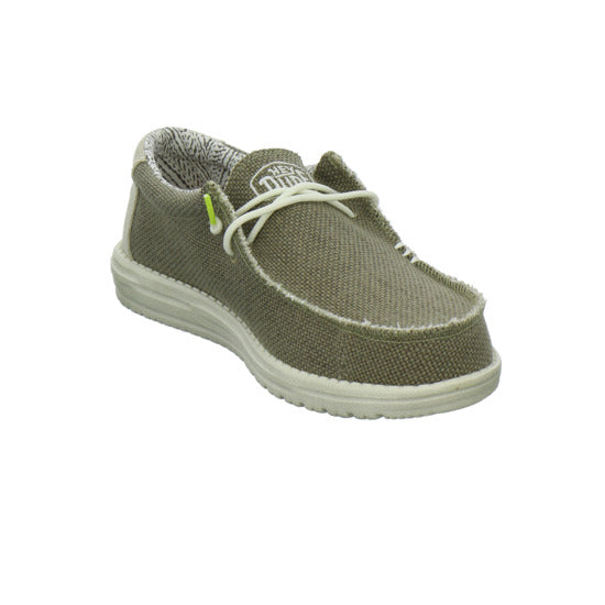 Hey Dude Wally Braided Schnürhalbschuhe oliv - 360° Ansicht