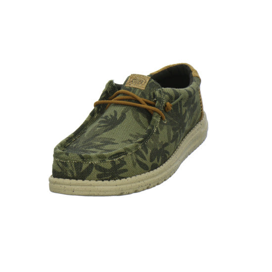 Hey Dude Wally Palm Jute Schnürhalbschuhe oliv - 360° Ansicht