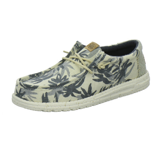 Hey Dude Wally Palm Jute Schnürhalbschuhe Beige-kombi - 360° Ansicht