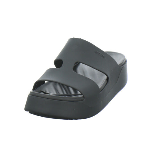 Crocs Getaway Platform H-Strap Pantoletten Schwarz - 360° Ansicht