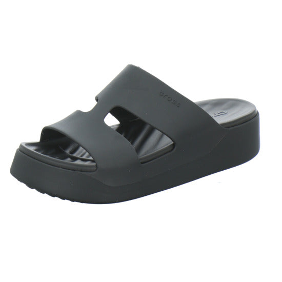 Crocs Getaway Platform H-Strap Pantoletten Schwarz - 360° Ansicht