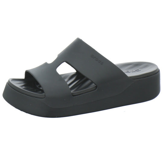 Crocs Getaway Platform H-Strap Pantoletten Schwarz - 360° Ansicht