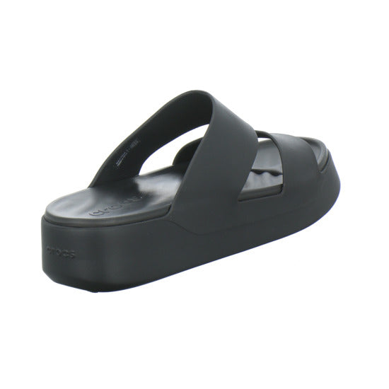 Crocs Getaway Platform H-Strap Pantoletten Schwarz - 360° Ansicht