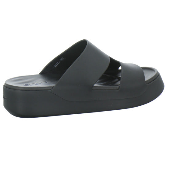 Crocs Getaway Platform H-Strap Pantoletten Schwarz - 360° Ansicht