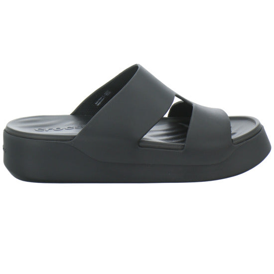 Crocs Getaway Platform H-Strap Pantoletten Schwarz - 360° Ansicht