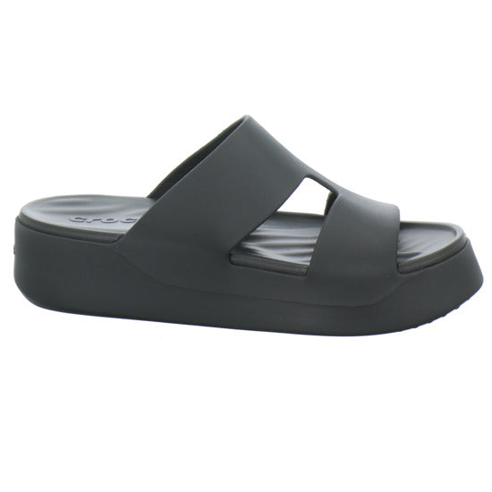 Crocs Getaway Platform H-Strap Pantoletten Schwarz - 360° Ansicht