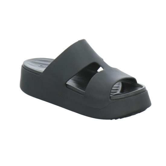 Crocs Getaway Platform H-Strap Pantoletten Schwarz - 360° Ansicht