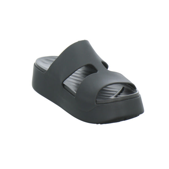 Crocs Getaway Platform H-Strap Pantoletten Schwarz - 360° Ansicht