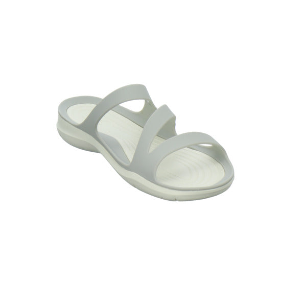 Crocs Swiftwater Sandal W Pantoletten Hellgrau - 360° Ansicht
