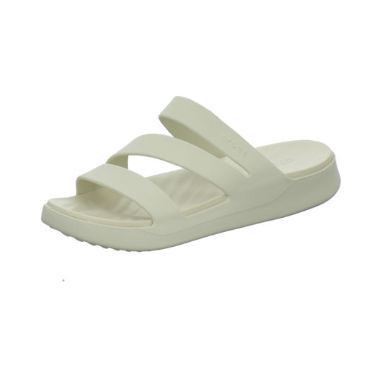 Crocs Getaway Strappy Pantoletten Beige - 360° Ansicht