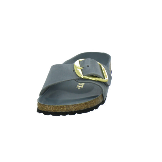 Birkenstock Pantoletten Damen Madrid Big Buckle Denim