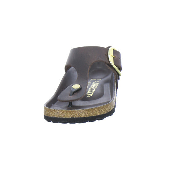 Birkenstock Pantoletten Damen Gizeh Big Buckle Dunkelbraun