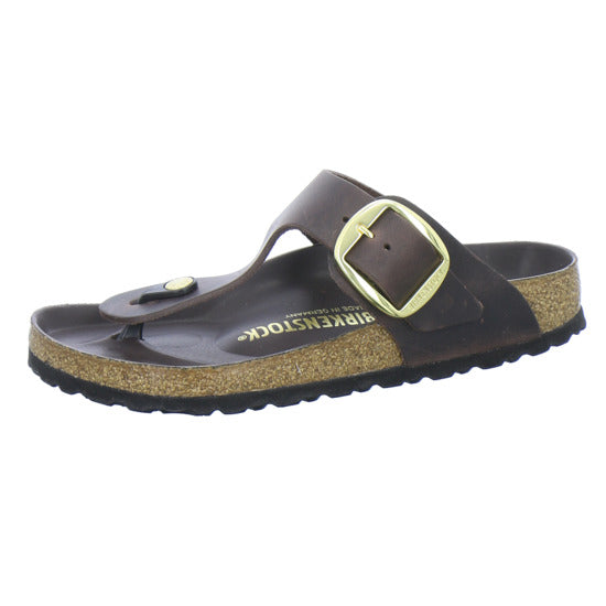 Birkenstock Pantoletten Damen Gizeh Big Buckle Dunkelbraun