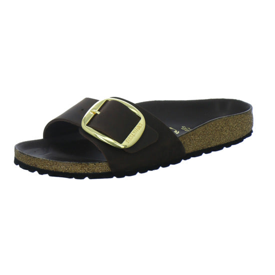 Birkenstock Pantoletten Damen Madrid Big Buckle Dunkelbraun
