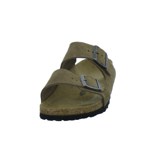 Birkenstock Pantoletten Damen Arizona Velour Hellbraun