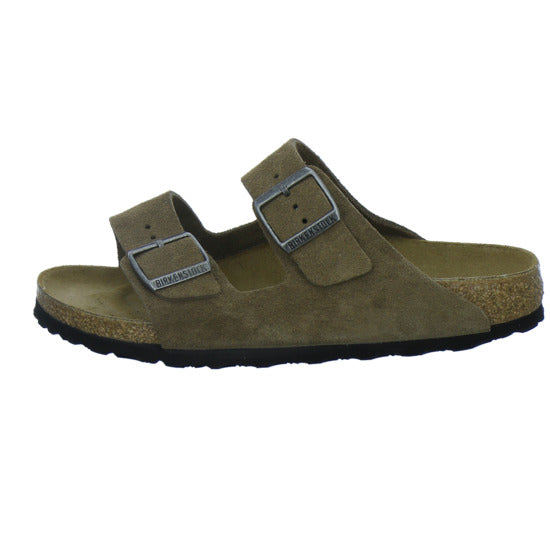 Birkenstock Pantoletten Damen Arizona Velour Hellbraun