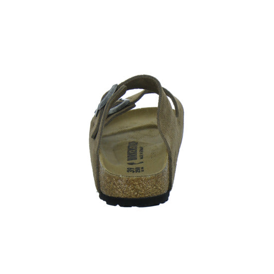 Birkenstock Pantoletten Damen Arizona Velour Hellbraun