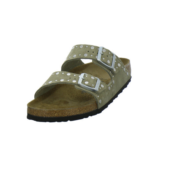 Birkenstock Arizona Rivet Pantoletten taupe - 360° Ansicht