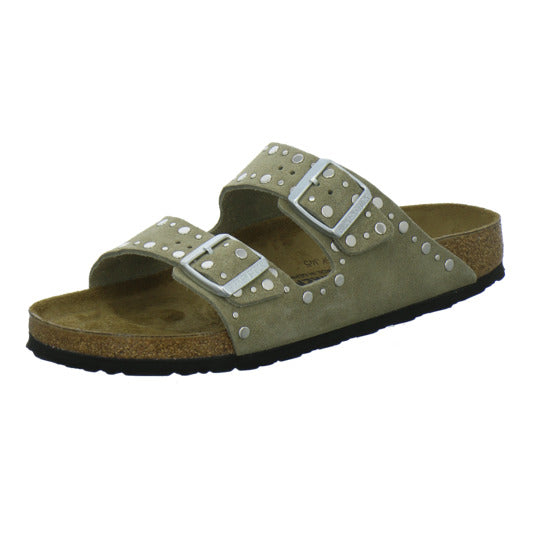 Birkenstock Arizona Rivet Pantoletten taupe - 360° Ansicht