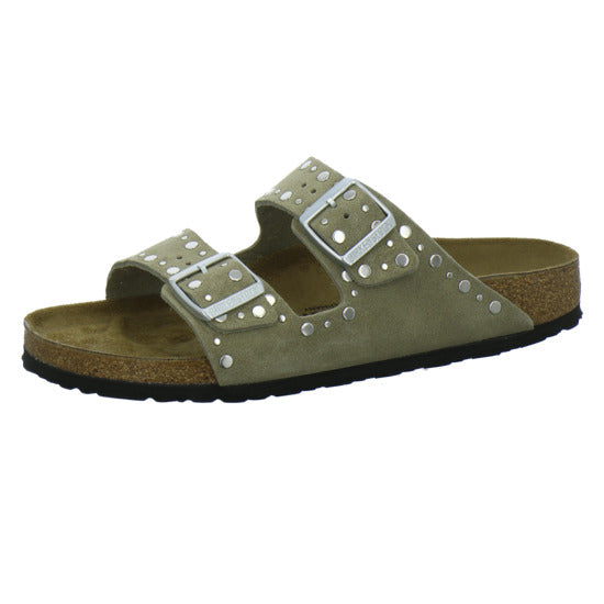 Birkenstock Arizona Rivet Pantoletten taupe - 360° Ansicht