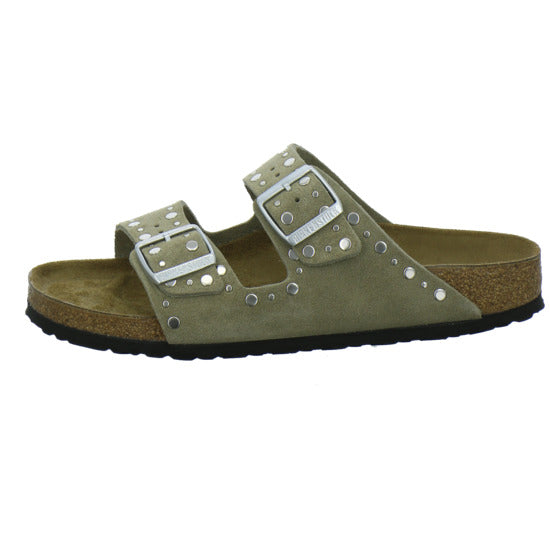 Birkenstock Arizona Rivet Pantoletten taupe - 360° Ansicht
