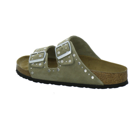 Birkenstock Arizona Rivet Pantoletten taupe - 360° Ansicht
