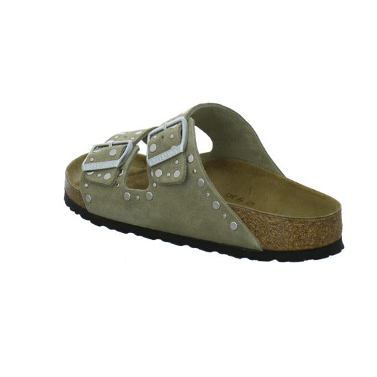 Birkenstock Arizona Rivet Pantoletten taupe - 360° Ansicht