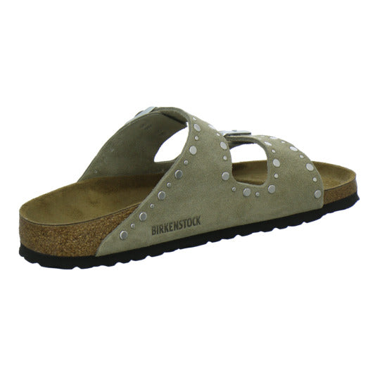 Birkenstock Arizona Rivet Pantoletten taupe - 360° Ansicht