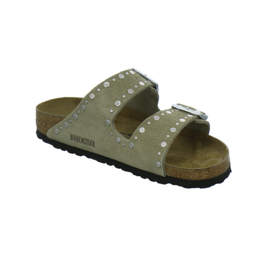 Birkenstock Arizona Rivet Pantoletten taupe - 360° Ansicht