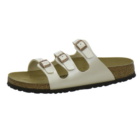 Birkenstock Florida Pantoletten Beige - 360° Ansicht