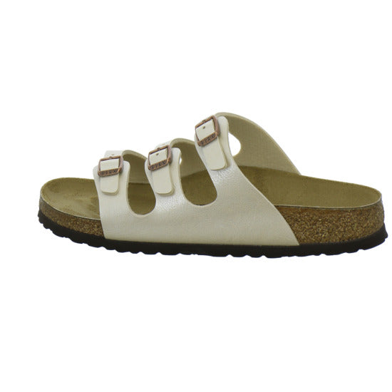 Birkenstock Florida Pantoletten Beige - 360° Ansicht