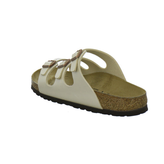 Birkenstock Florida Pantoletten Beige - 360° Ansicht
