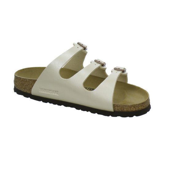 Birkenstock Florida Pantoletten Beige - 360° Ansicht