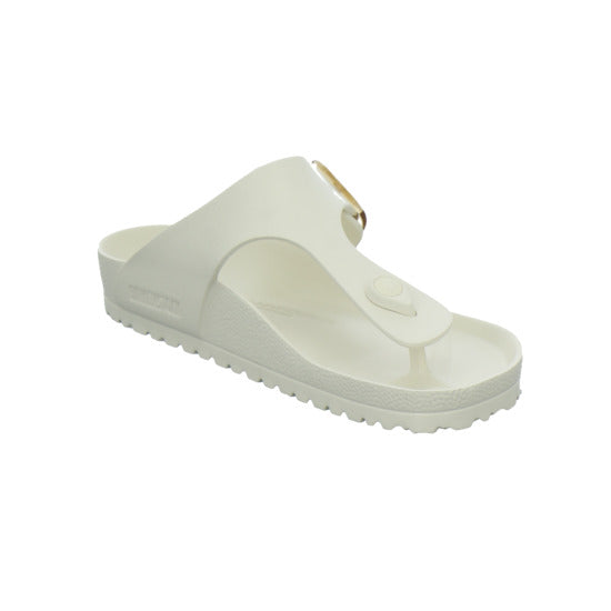 Birkenstock Pantoletten Damen Gizeh Big Buckle EVA Beige