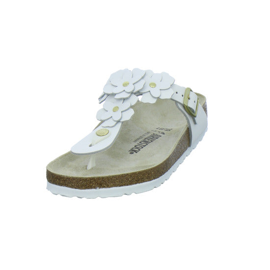 Birkenstock Pantoletten Damen Gizeh Flower Weiß
