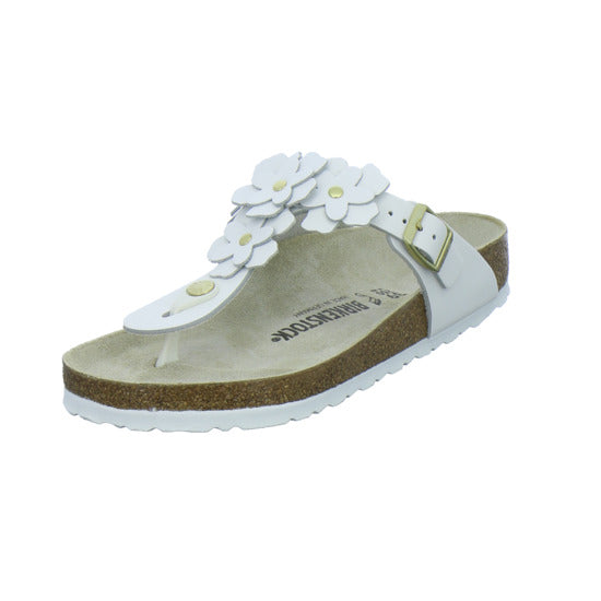 Birkenstock Pantoletten Damen Gizeh Flower Weiß