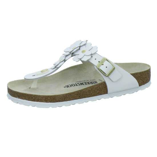 Birkenstock Pantoletten Damen Gizeh Flower Weiß