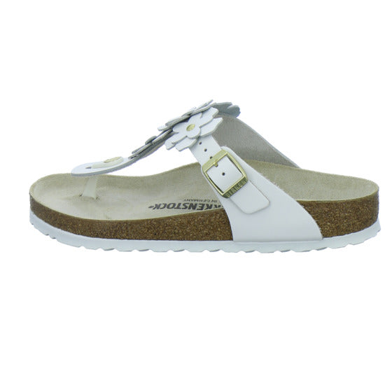 Birkenstock Pantoletten Damen Gizeh Flower Weiß
