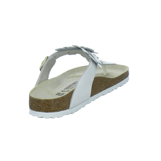Birkenstock Pantoletten Damen Gizeh Flower Weiß