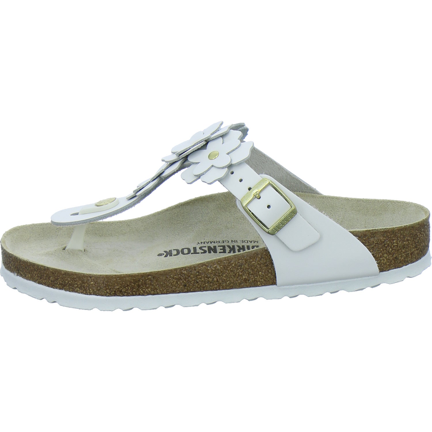 Birkenstock Pantoletten Damen Gizeh Flower Weiß