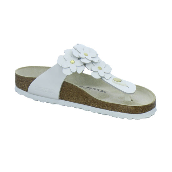 Birkenstock Pantoletten Damen Gizeh Flower Weiß