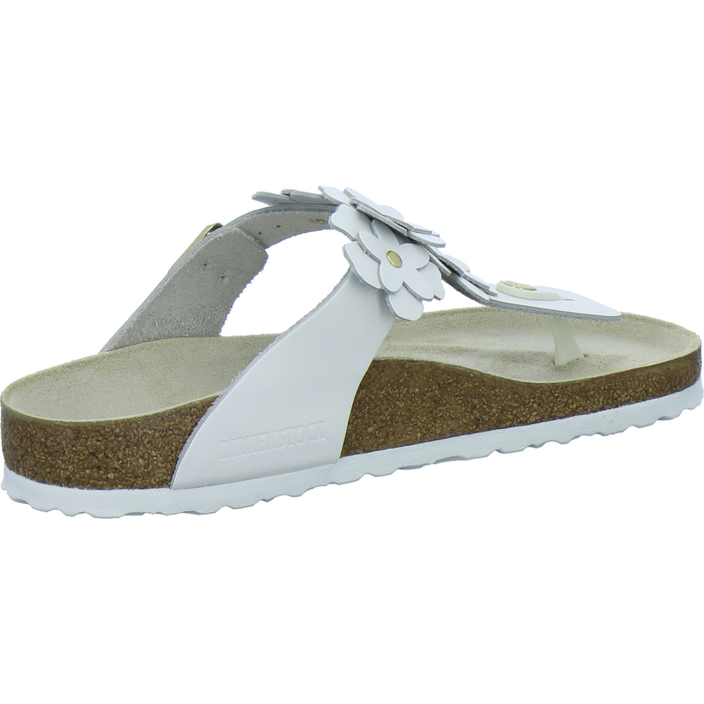 Birkenstock Pantoletten Damen Gizeh Flower Weiß