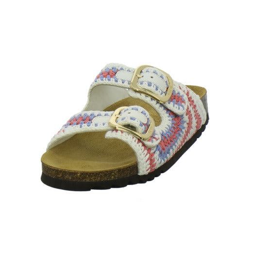 Scholl Noelle Crochet Pantoletten Weiß-kombi
