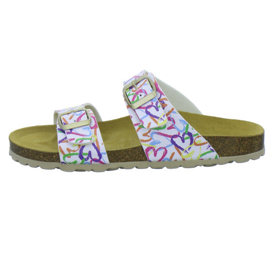 Longo Pantoletten Damen Tieffußbett-bis30mm Multi